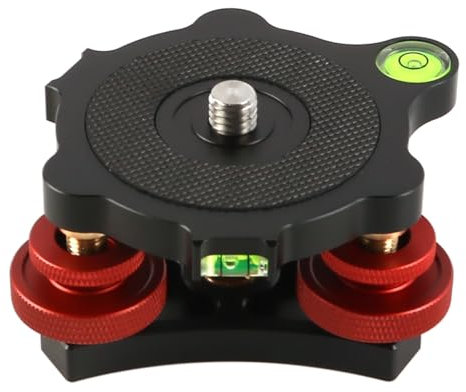 Laroal Trépied en Alliage d'aluminium avec Niveau à Bulle, tête à Trois Axes, Filetage 3/8, Angle réglable de +/- 5 degrés.