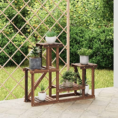 SDWEHO7 Blumenständer aus Holz Pflanzenregal Blumentreppe Indoor Outdoor Pflanzenständer für Wohnzimmer Garten Terrasse, Regal für Zimmerpflanzen, 90x25x73,5 cm Massivholz Tanne