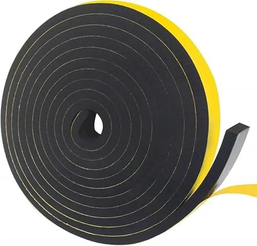 CROWEL 1 Roll 1-10mm Thick Strong Adhesion EVA Black Foam Tape - 5-40mm Width Anti-Collision Seal for Sound/Thermal Insulation(8mmx2mx50mm)