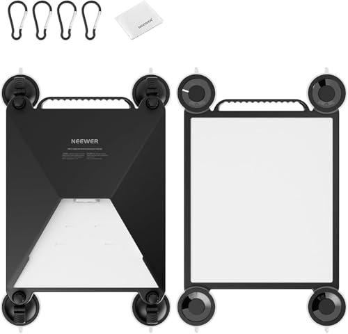 NEEWER Soporte Ventosa Suction Cup para Coche Compatible con Starlink Mini, 2 en 1 Satellite Mounting Kit & Funda Protectora Silicona con Paño para Ventana Coche Techo RVs Barcos & Camino Viaje, ST91