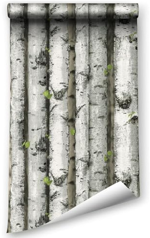 Self Adhesive Forest Wallpaper, 44.5 x 500 cm Tree Wallpaper Forest Trees Wall paper Woodland Self Adhesive Wallpaper Wood Effect Self Adhesive Furniture Wrap for Living Room,Bathroom,Drawer,Cabinets