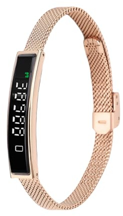VBESTLIFE Smart Bracelet, Fitness Tracker with Bluetooth 5.3 for Android IOS, Water Proof Health Wristband with APP for Swimming Running Cycling (gold)