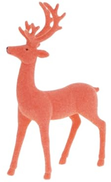 MACOSA WV5331 Deko Rentier stehend bunt 29 cm Weihnachtsdeko Dekofigur Rosa Dekorentier Weihnachtsdeko Weihnachten Winterdekoration (Rosa)