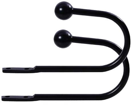 Lister Cartwright Curtain Hold Backs 2 x Metal Curtain Holdback Decorative Drapery All Fixing Included (Obsidian Black, Ball)