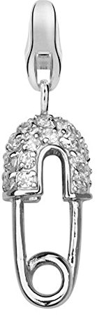 Dream Charms Damen Charm Anhänger 925 Sterling Silber rhodiniert Sicherheitsnadel Zirkonia