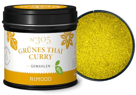 Bio Grünes Thai Curry N°305 - markant, mittelscharf & fruchtig, in eleganter Gewürzdose mit doppeltem Aromadeckel, Inhalt: 60g
