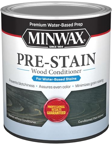 Minwax 618514444 Water-Based Pre- Stain Wood Conditioner, 1 Quart, Clear
