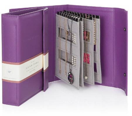 The Little Book of Necklaces - Purple necklace book holds 20 necklaces on 4 pages