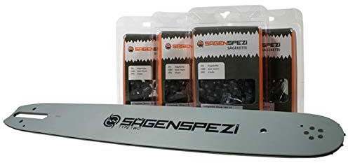 Juego de Espadas Drive de 50 cm con 4 Cadenas de cinceles de 325 Pulgadas, 81 TG, 1,6 mm, Apto para Stihl 026 MS 260 MS260