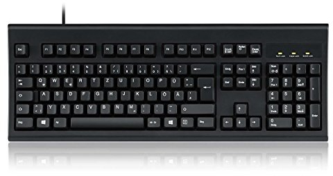 Perixx PERIBOARD-106, USB-Kabelgebundene Tastatur in Vollformat mit ergonomischen Design, Schwarz, Deutsches QWERTZ Layout
