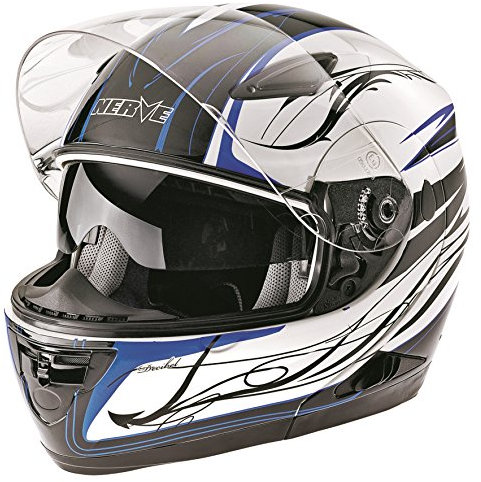Nerve Klapphelm, Weiß Schwarz Blau, XL
