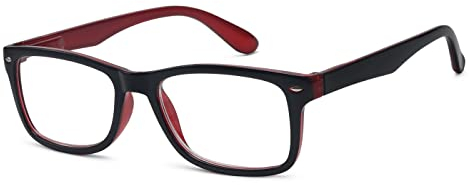 Eyekepper Leser Federscharniere Qualität klassischen Vintage Stil Lesebrille Schwarz-Rot +1.5