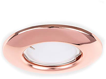 MiniSun | Modern Copper Recessed GU10 Ceiling Spotlight Downlights | LED Bulbs, Home Décor & Improvement Essential | Pack of 6 | Includes Bulb [Warm White] | Mains Wired