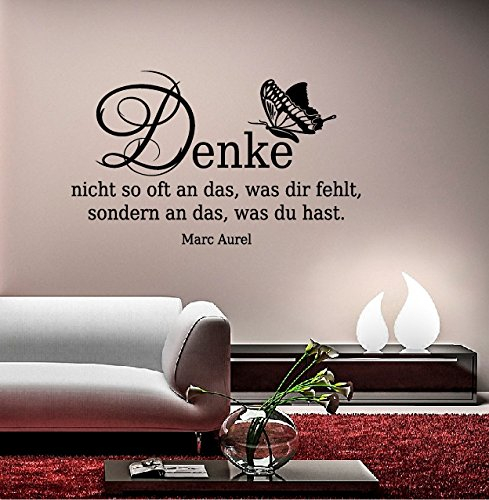 A&D design - WANDTATTOO Sprüche/Zitate ***Denke nicht so oft,  *** (Motiv 2, 90cm)