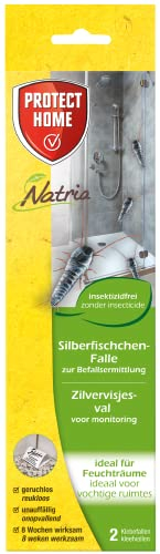 Protect Home - Natria Silberfischchen-Falle 2 Stück, geruchlose insektizidfreie Klebefalle zur Silberfischchenabwehr für Zuhause und Gewerbe