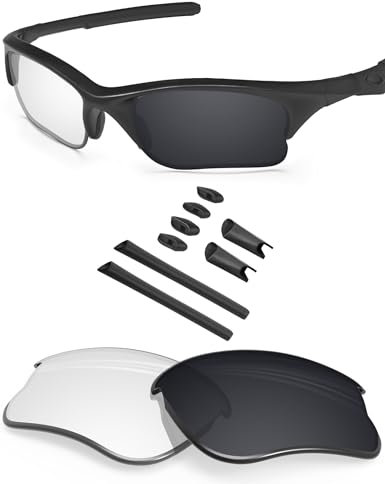 BlazerBuck Anti-salz Ersatzgläser für Oakley Half Jacket XLJ - Klares Schwarz Photochrom