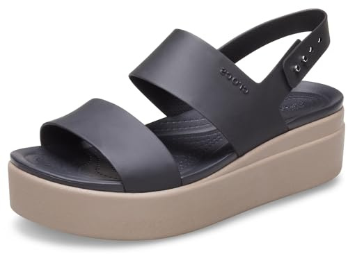 Crocs Women's Brooklyn Low Wedge Clog, Black Mushroom, 1 UK Men 2 UK Women
