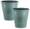 Country Style Gloss Plastic Planter - Green, Set of 2-23cm (H) x 23cm (Dia) - Suitable for Indoor or Outdoor Use.
