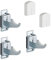 MB Soporte de pared para radiadores de aluminio con ajuste vertical y horizontal y capacidad de carga de hasta 100 kg. Incluye cubiertas, tornillos y tacos - 3 piezas.