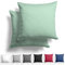 Alreya 2er-Set Mako Satin Kissenbezug 60 x 60 cm - 100% Baumwolle mit YKK Reißverschluss, Superweicher Kopfkissenbezug, Kissenhülle, Oeko-TEX® Standard Zertifiziert, Grün, nur Kissenbezug