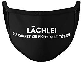 Dilara Maske Mundschutz mns waschbar und atmungsaktiv Alltagsmaske - Stoffmasken Schwarz für Erwachsene, Damen (Lache du kannst sie nicht alle töten)