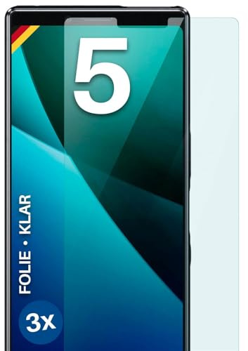 moex für Sony Xperia 5 Schutzfolie Displayschutz Folie Ultra-klar HD 0,2 mm kompatibel mit jeder Hülle, Anbringen ohne Blasen, Handyfolie Extra Kratzfest, FlexProtect 3 Stück