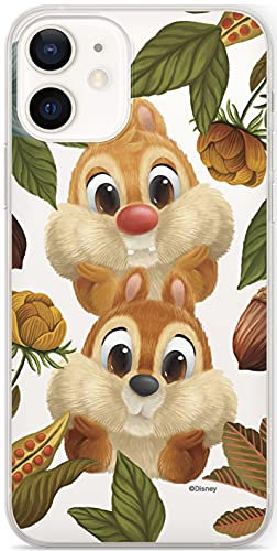 ERT GROUP Handyhülle für Apple iPhone 12 Mini Original und offiziell Lizenziertes Disney Muster Chip & Dale 002 optimal an die Form des Handy angepasst, teilweise transparent