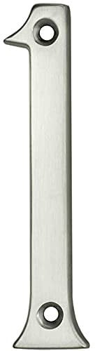 Satin Chrome Door Number 1-75mm Height - 4mm Depth - House Numeral Plaque | Front Door House Numbers - Decorative External Door Letters - Numeral & Letter Plaques