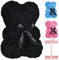 Lgv Flower Rose Bear,Romantic Gift for Valentine's Mother's Day, Christmas, Birthday,Girl Friend Her Mom Female Wife with Artificial Heart-Shaped Diamonds Black