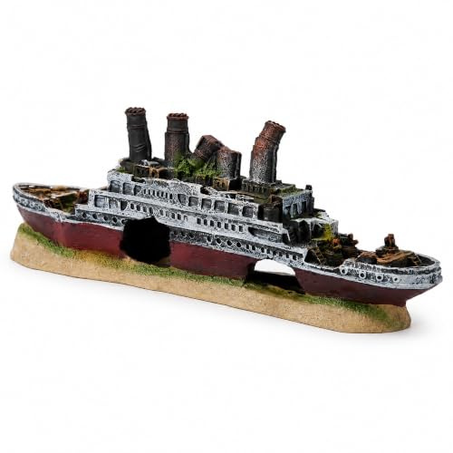 Titanic Lost Wrecked Boat aquarium shipwreck Stilvolle und Sch?ne Ornament Wrack Ornamente Titanic Lost Wrecked Color Detailed for Landscapescaping for Aquarium Decoration Ornamente