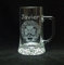 regalo grabado Bierkrug mit Motiv, Name, Logo, Wappen (rechts), 500 cc, Glas, Becher mit Griff, Zylindrisch, 8 cm breit x 15 cm hoch, 500 ml, für Zuhause, Geburtstag, Wiederverwendbar