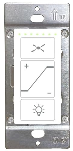 Ceiling Fan Control and Dimmer Wall Switch, 2 in 1 Light and Fan Combination Light Switch Single Pole, Neutral Wire Required.