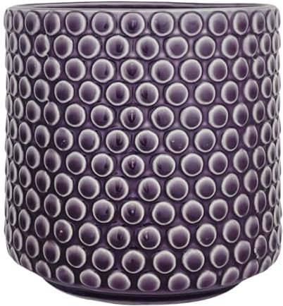 Nordring Retro Übertopf Vintage Pflanztopf für Zimmerplanzen Blumentopf Dotty L (15,5 cm ø), Purpur, Keramik