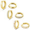 3 Paar goldene Huggie-Creolen für Damen, 14 Karat vergoldet, hypoallergen, leichte Mini-Perlen-Huggie-Ohrringe mit kleinen goldenen Creolen aus Zirkonia