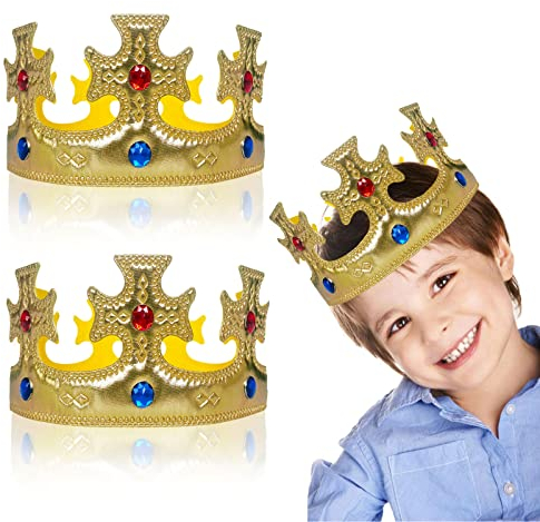 TSHAOUN 2Stk Geburtstag Königskrone Hüte für Kinder Erwachsene Party Dekorationen krone könig Partyhüte, für Prinzessin Party Geburtstag Geschenk Karneval Foto Requisite (2-teilig)