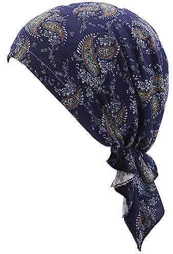 ESTEVANJ MUR Couvre-chef pour femme Bonnet de sommeil Foulard pour enveloppement chauve Cancer Chapeaux Bandana Turban élastique, 6, taille unique