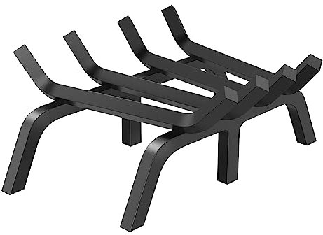 VEVOR Grille Porte Bûches de Cheminée, 46 cm, 6 Pieds de Support, Barres en Acier Massif Revêtement en Poudre 19 mm, Support de Combustion de Bois de Chauffage pour Cheminée Intérieure et Extérieure