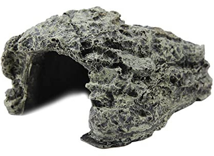 BORDSTRACT Reptology Shale Ledge Cave Hideout Rock den per Tartarughe, Anfibi Pesci Grotta in Resina Decorativa per Acquari Terrari(B-025A)