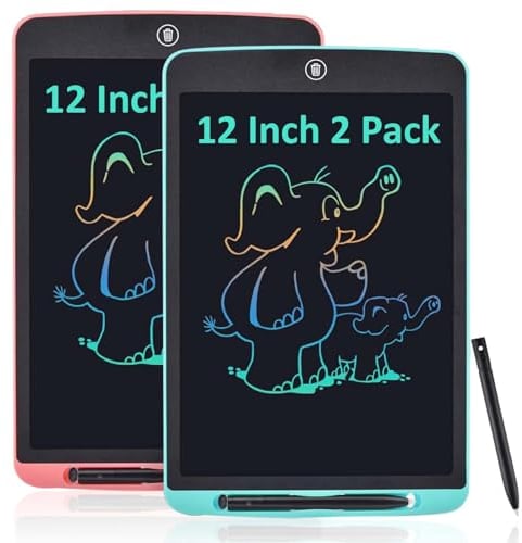 Tableau d'écriture LCD (rose + bleu 12)