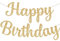 Ruzister Corsivo scintillante oro happy festone fai da te | Targa decorativa per feste di compleanno dorate per ragazze, decorazioni per donne