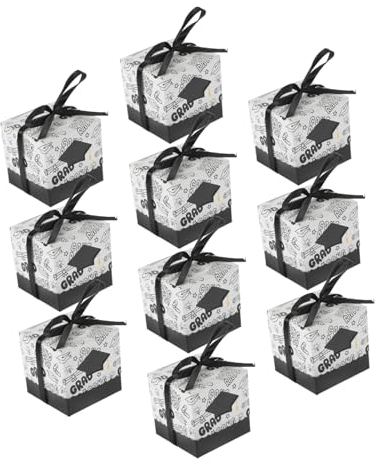 KOMBIUDA Geschenkpapier 10 Stück Kartons Pralinenschachtel Zum Abschluss Bonbonhalter Für Den Abschluss Zartes Bonbonetui Geschenkboxen Feier-box Absolvent Stoff Himmel Und Erde Bedecken