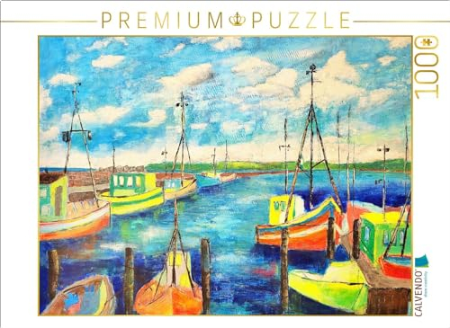 Puzzle · Buntes Gemälde vom Alten Hafen von Sassnitz auf Rügen