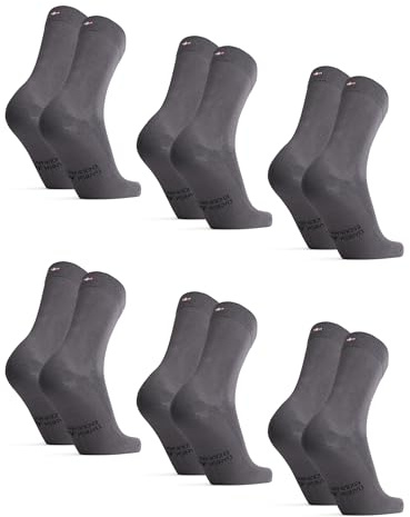 DANISH ENDURANCE Chaussettes en Bambou, Respirantes et Douces, Lot de 6 | Chaussettes en Bambou, Douces et Respirantes, Anti-Transpirantes, pour le Bureau et le Quotidien, Unisexe
