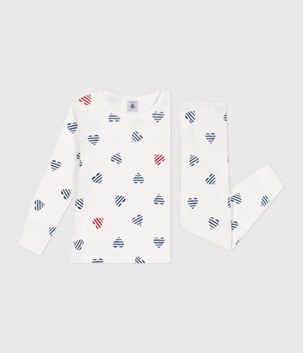 Petit Bateau Mädchen Schlafstrampler A0clu, Weiß/Mehrfarbig, 10 Jahre