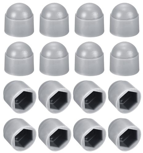QUARKZMAN 50 Stück Sechskantmutterabdeckung, M6 Graue Kunststoff-Dommutternschutzkappe Mutternabdeckung Schraubenkappen Abdeckkappen für Schrauben, Bolzen