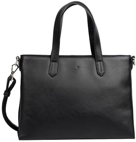 TOM TAILOR Poppy Damen Shopper Umhängetasche Reißverschluss Mittelgroß Schwarz