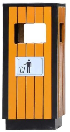 Poubelles extérieures en bois Poubelles assorties Poubelles à fruits carrées Poubelles Poubelles extérieures Boîtes en carton Recyclage des déchets Corbeilles à déchets extérieures Poubelles(Jaune)