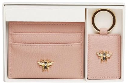 Alice Wheeler Bee Giftset - 2 piece set Card Holder & Keyring (Pink)