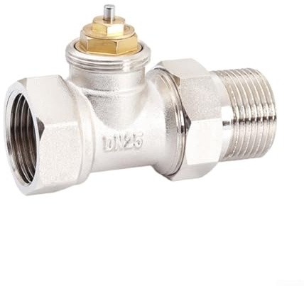 DN25 Messing Temperaturregelventil – Messing Thermostat-Heizkörperventil – M30 x 1,5 mm Gewinde, automatische Temperaturregelung, Fußbodenheizung (DN25)