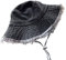 HIQIU Washed Baumwolle Denim Distressed Fischerhut Bucket Hat Herren Damen Faltbar Frayed Anglerhut Sonnenhut Reisen Schlapphut (DE/NL/SE/PL, Alphanumerisch, Einheitsgröße, M, Schwarz)